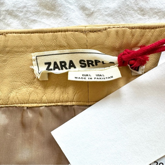 Zara SRPLS Patchwork Skirt Join Life Tanned Leather Large - NWT - Picture 9 of 11